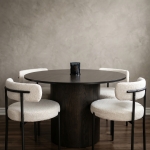 MODERN ROUND BLACK WOODEN DINNING TABLE | 4 SEATER