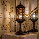 HAND-CARVED TRADITIONAL WOODEN LAMP